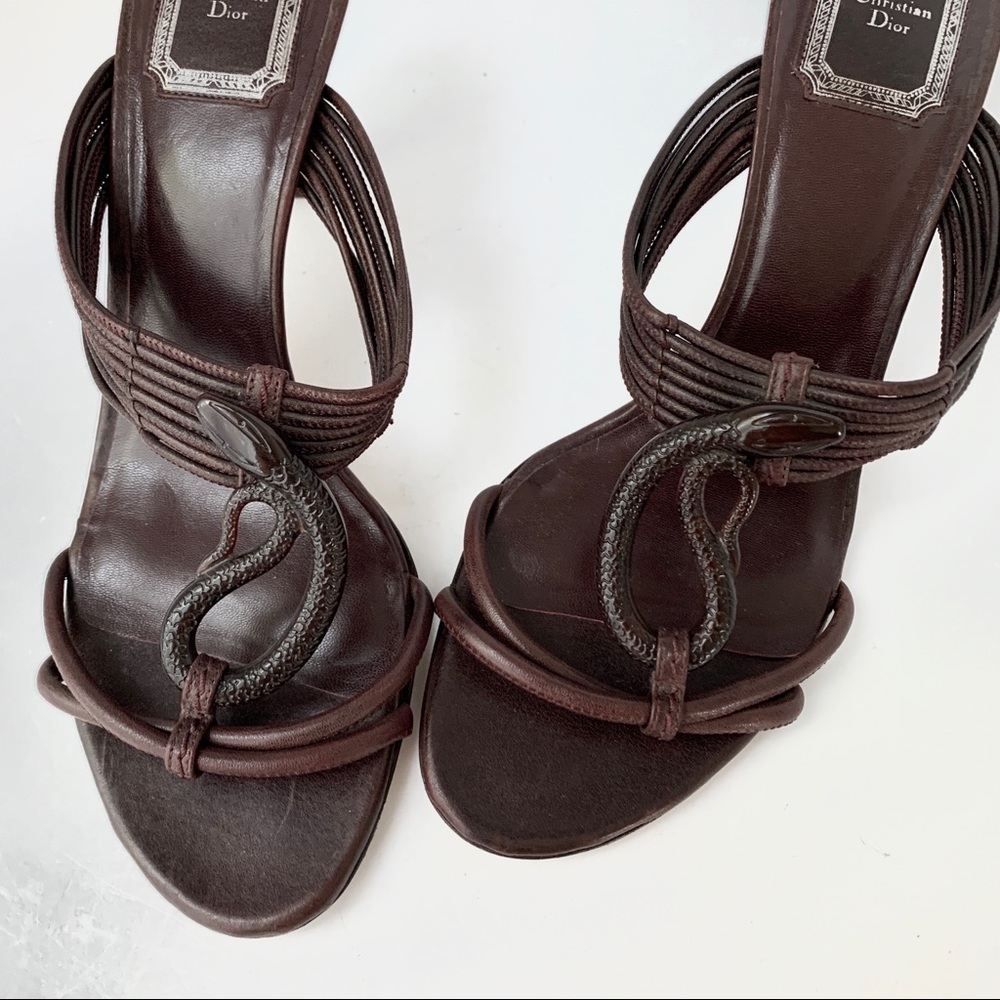 Y2K Christian Dior John Galliano 2007 ‘Samouraï 1947’ Snake Bakelite Sandals - Picture 5 of 15